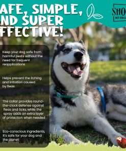 Shoo! Flea & Tick Collar for Dogs - Repels and Prevents - Dual Collary System - Made with Essential Oils - Up to 8 Month Protection - 5