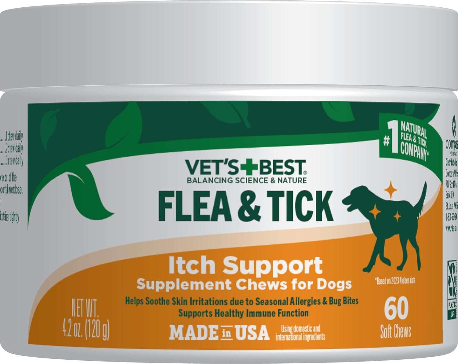 Vet’s Best Dog Flea and Tick Treatment and Prevention Soft Chews, Itch Support Flea and Tick for Dogs, Supplement Tick Chews for Dogs, Dog Allergy Support, Fleas Ticks - 1