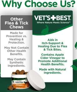 Vet’s Best Dog Flea and Tick Treatment and Prevention Soft Chews, Itch Support Flea and Tick for Dogs, Supplement Tick Chews for Dogs, Dog Allergy Support, Fleas Ticks - 3