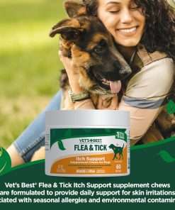 Vet’s Best Dog Flea and Tick Treatment and Prevention Soft Chews, Itch Support Flea and Tick for Dogs, Supplement Tick Chews for Dogs, Dog Allergy Support, Fleas Ticks - 6