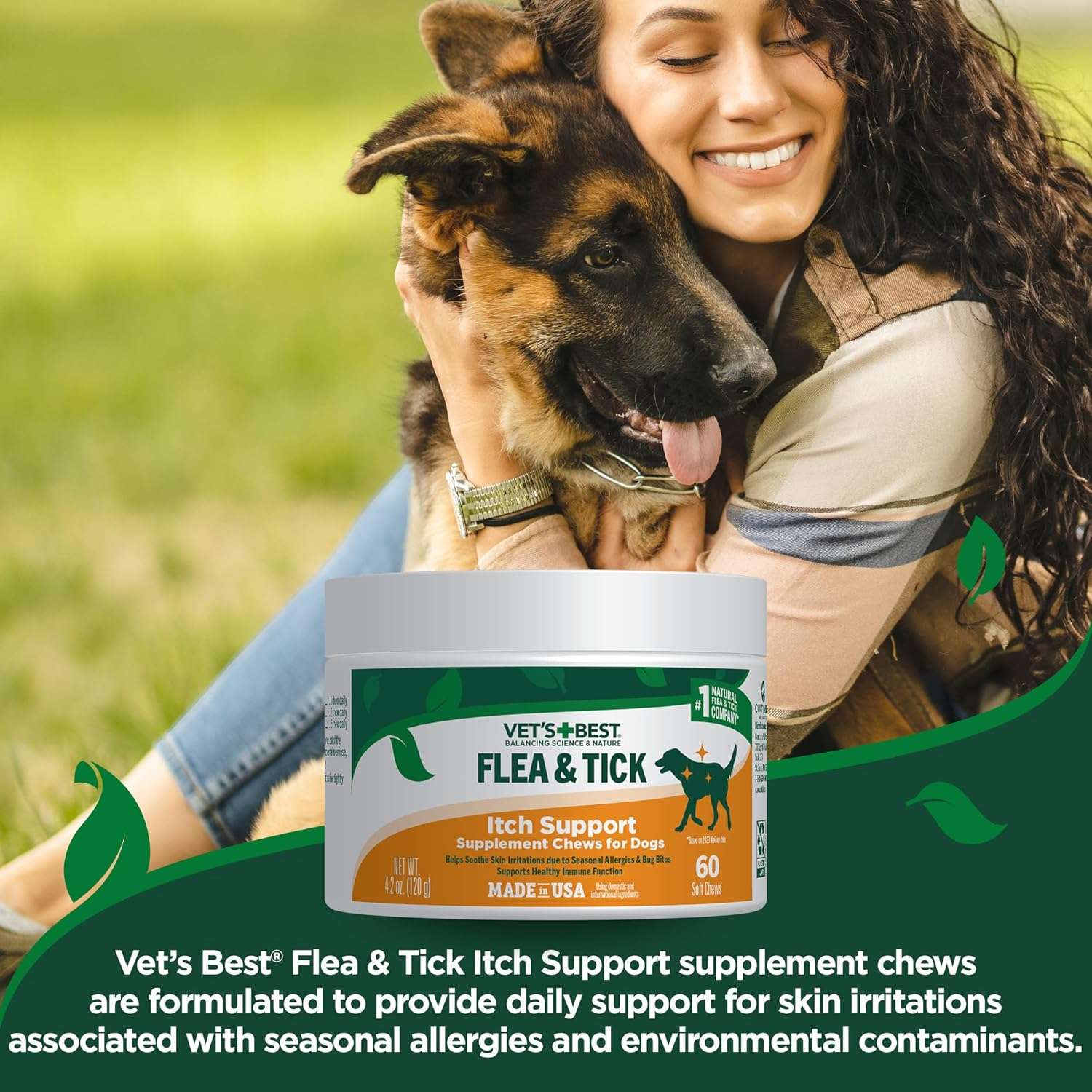 Vet’s Best Dog Flea and Tick Treatment and Prevention Soft Chews, Itch Support Flea and Tick for Dogs, Supplement Tick Chews for Dogs, Dog Allergy Support, Fleas Ticks - 6