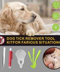 Tick Remover Tool Kit, Stainless Steel Tick Tweezers + Remover Tick Key, 4 Pack Quick & Safe Tick Twister Removal Tools for Dogs Cats Humans - 2