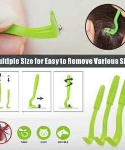 Tick Remover Tool Kit, Stainless Steel Tick Tweezers + Remover Tick Key, 4 Pack Quick & Safe Tick Twister Removal Tools for Dogs Cats Humans - 4