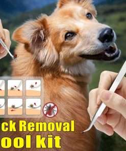 Tick Remover Tool Kit, Stainless Steel Tick Tweezers + Remover Tick Key, 4 Pack Quick & Safe Tick Twister Removal Tools for Dogs Cats Humans - 6