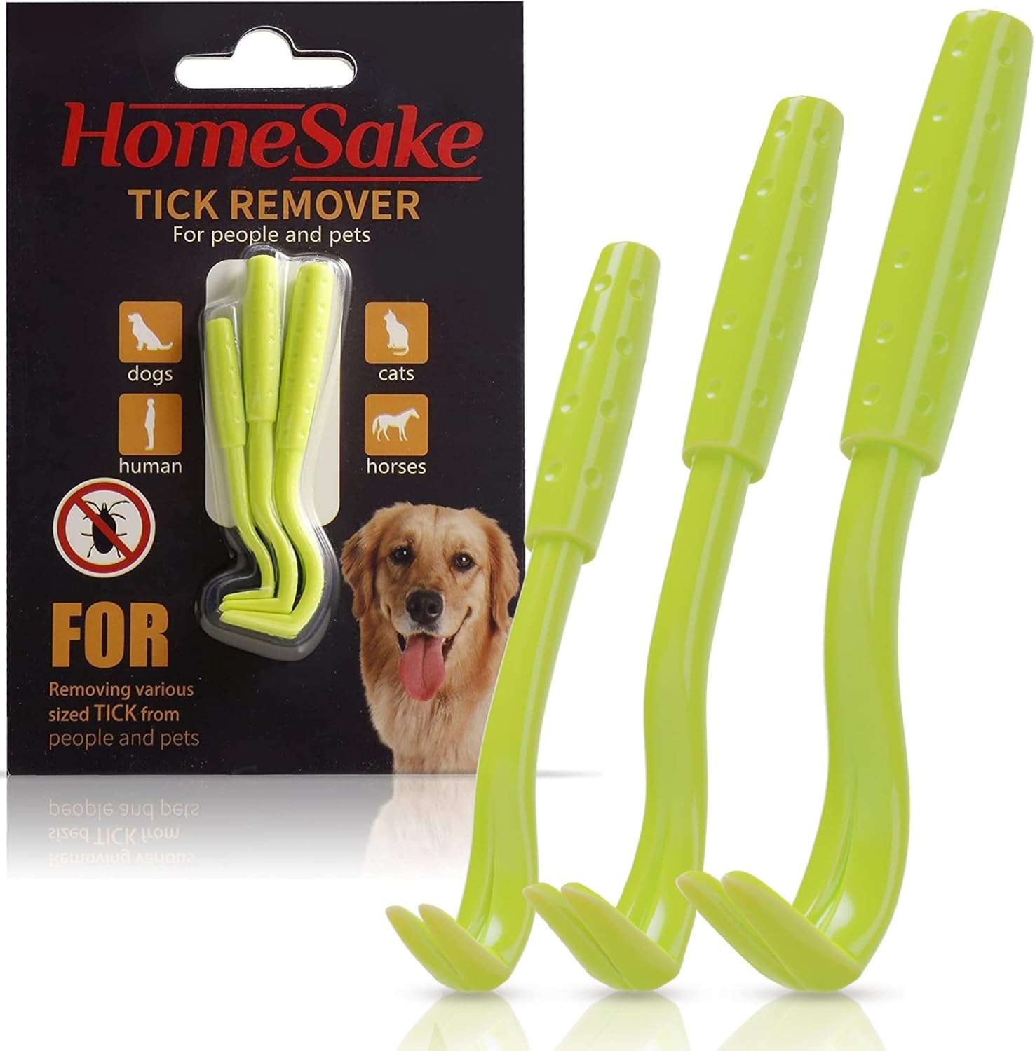 Tick Remover Tool for Dogs, Cats & Humans - 1 Packs of 3 - Pain Free Tick Removal Twister Tweezers - Dog Tick Removal Tool - Tick Puller Removes Head & Body - 1