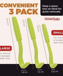 Tick Remover Tool for Dogs, Cats & Humans - 1 Packs of 3 - Pain Free Tick Removal Twister Tweezers - Dog Tick Removal Tool - Tick Puller Removes Head & Body - 2