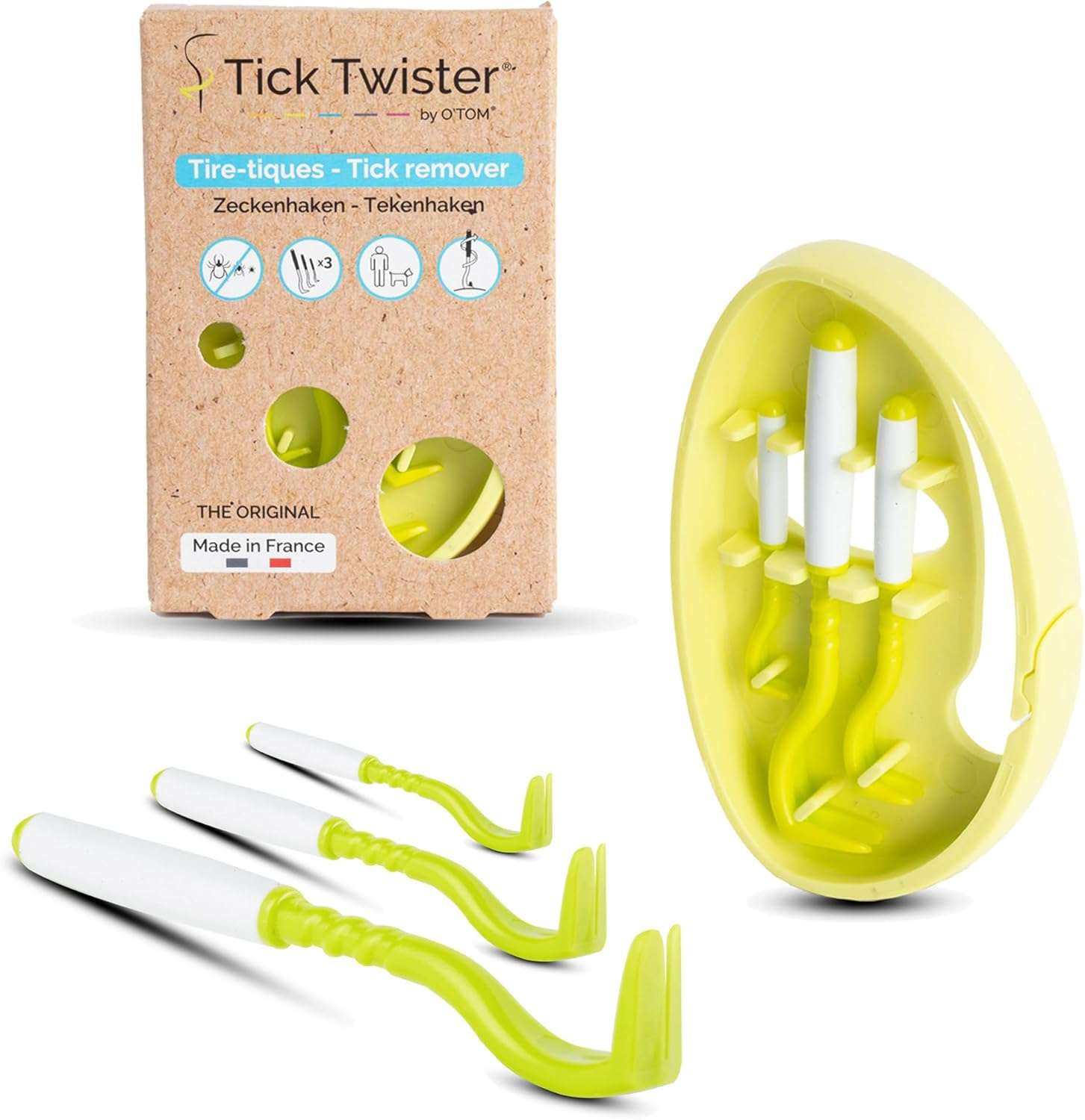 Tick Remover for Dogs and Human - Made in France - Tick Puller for Humans and Dogs - 3 Different Sizes - Dog Tick Removal Tool - Also for All Other Pets - 1