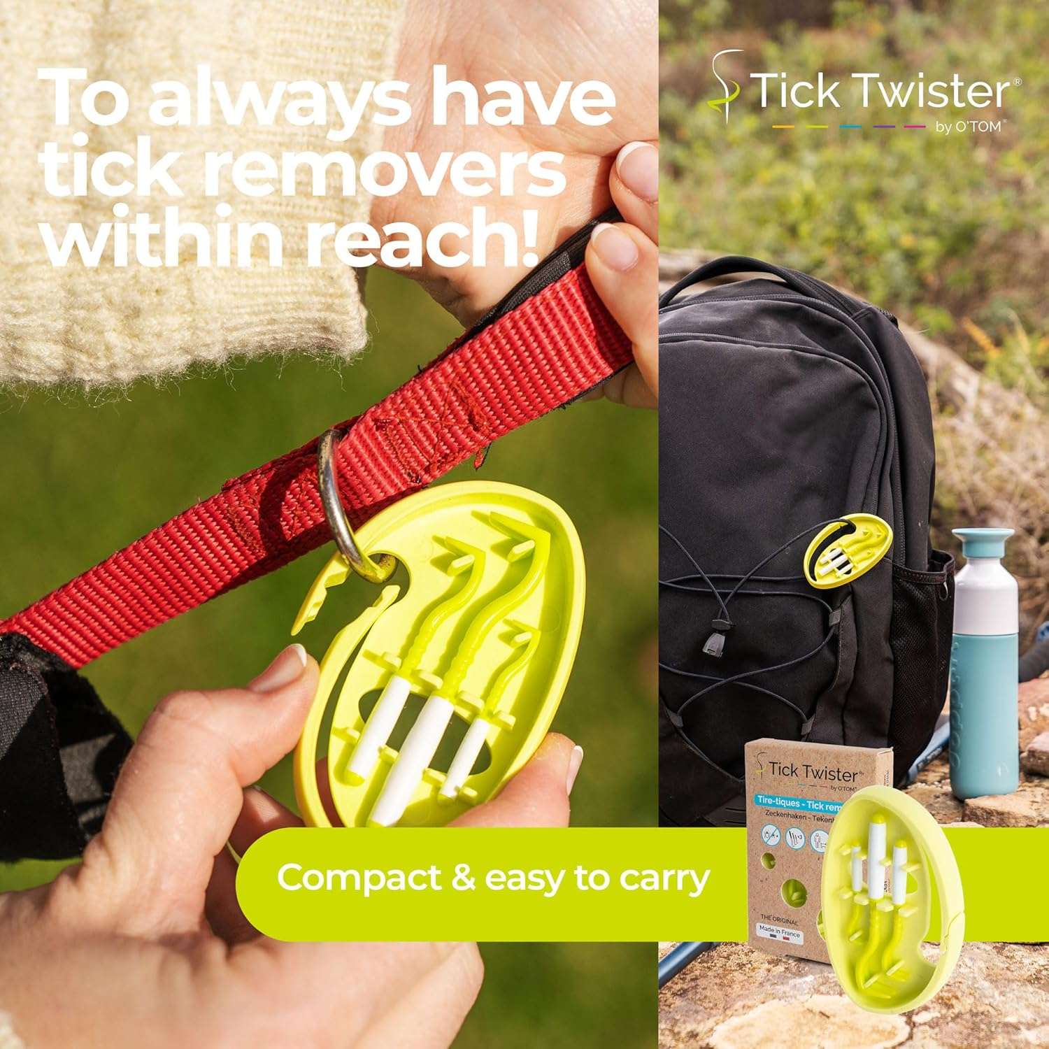 Tick Remover for Dogs and Human - Made in France - Tick Puller for Humans and Dogs - 3 Different Sizes - Dog Tick Removal Tool - Also for All Other Pets - 5