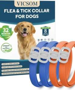 4 Pack Waterproof Flea & Tick Collar for Dogs – 32 Month Protection, Adjustable for Puppies & Adults - 1
