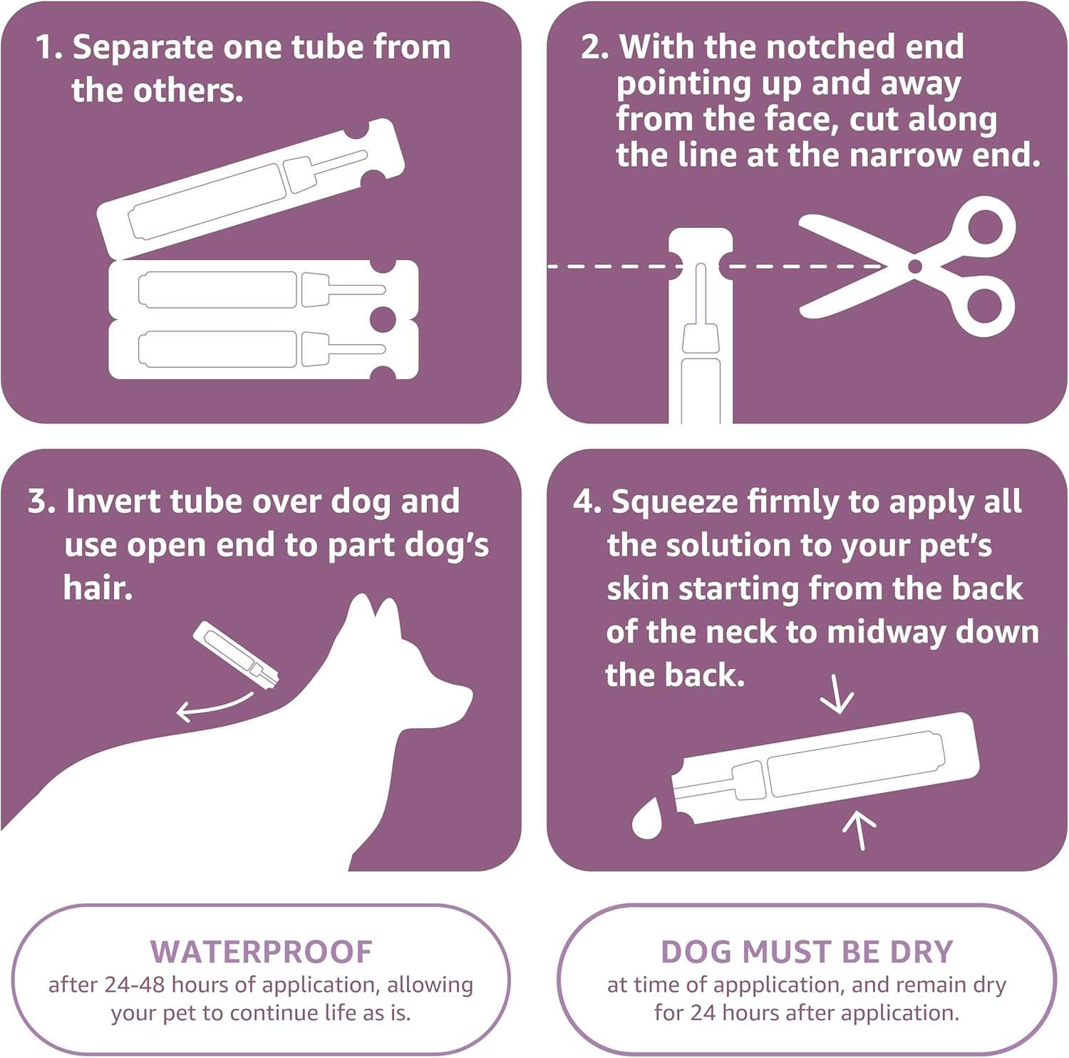 Amazon Brand - Solimo for Dogs Large Dog (45-88 pounds) Flea and Tick Treatment, 6 Doses - 4