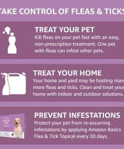 Amazon Brand - Solimo for Dogs Large Dog (45-88 pounds) Flea and Tick Treatment, 6 Doses - 5