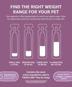 Amazon Brand - Solimo for Dogs Large Dog (45-88 pounds) Flea and Tick Treatment, 6 Doses - 6