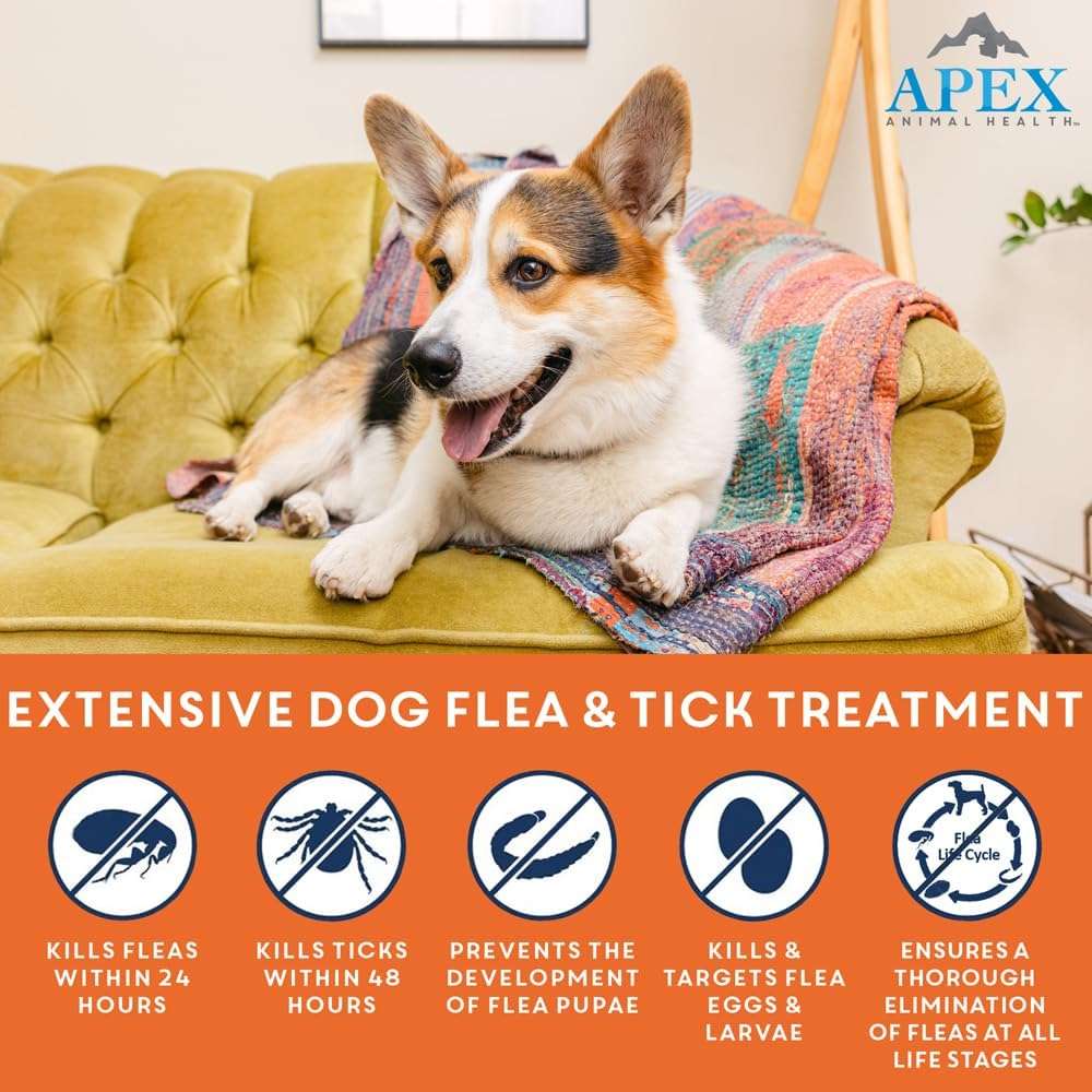 Apex Plus Flea and Tick Prevention for Dogs - Small (5-22 lbs) - 3-Month Supply - Dog Flea and Tick Treatment - 24-Hour Activation, Waterproof, 30-Day Protection - 2