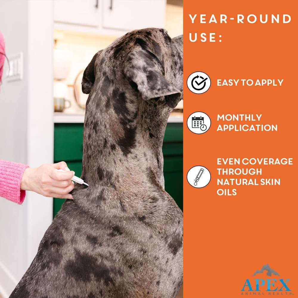 Apex Plus Flea and Tick Prevention for Dogs - Small (5-22 lbs) - 3-Month Supply - Dog Flea and Tick Treatment - 24-Hour Activation, Waterproof, 30-Day Protection - 6
