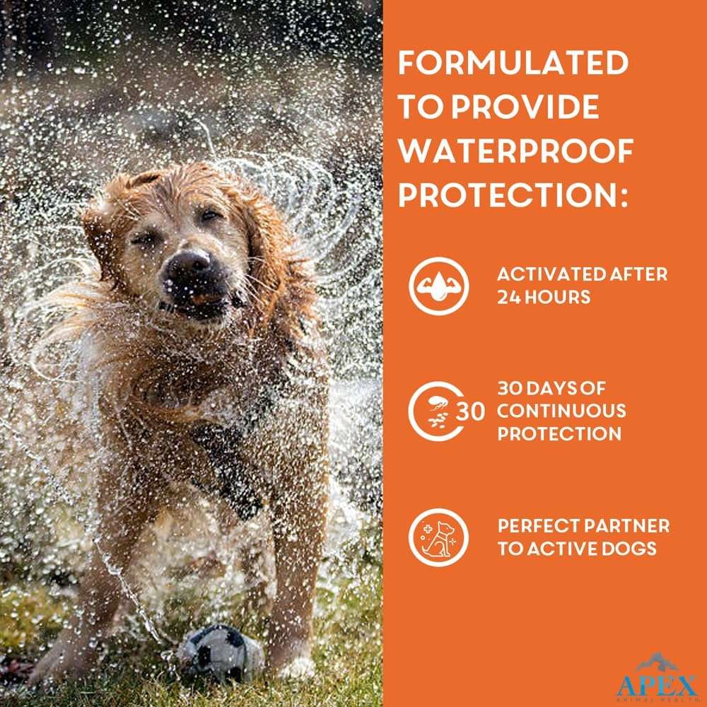 Apex Plus Flea and Tick Prevention for Dogs - Small (5-22 lbs) - 3-Month Supply - Dog Flea and Tick Treatment - 24-Hour Activation, Waterproof, 30-Day Protection - 8