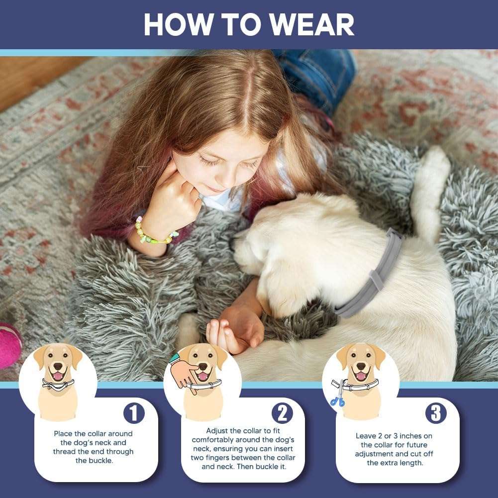 Flea Collar for Dogs, Adjustable Flea and Tick Collar for Large Dogs, 8 Months Protection 2 Count - 3