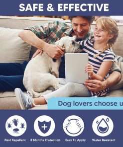 Flea Collar for Dogs, Adjustable Flea and Tick Collar for Large Dogs, 8 Months Protection 2 Count - 4