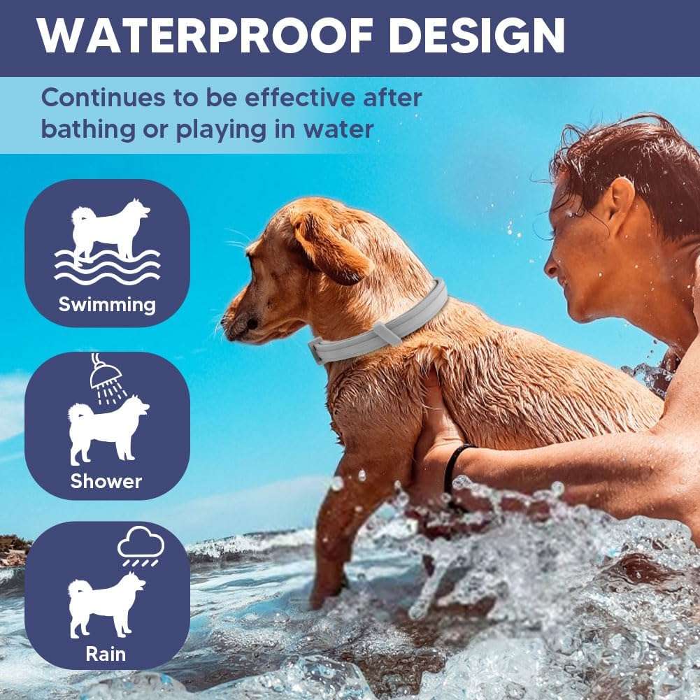 Flea Collar for Dogs, Adjustable Flea and Tick Collar for Large Dogs, 8 Months Protection 2 Count - 6