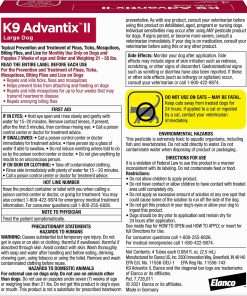 K9 Advantix II Large Dog Vet-Recommended Flea, Tick & Mosquito Treatment & Prevention - Dogs 21 - 55 lbs. - 4-Mo Supply - 2