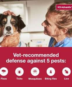 K9 Advantix II Large Dog Vet-Recommended Flea, Tick & Mosquito Treatment & Prevention - Dogs 21 - 55 lbs. - 4-Mo Supply - 5