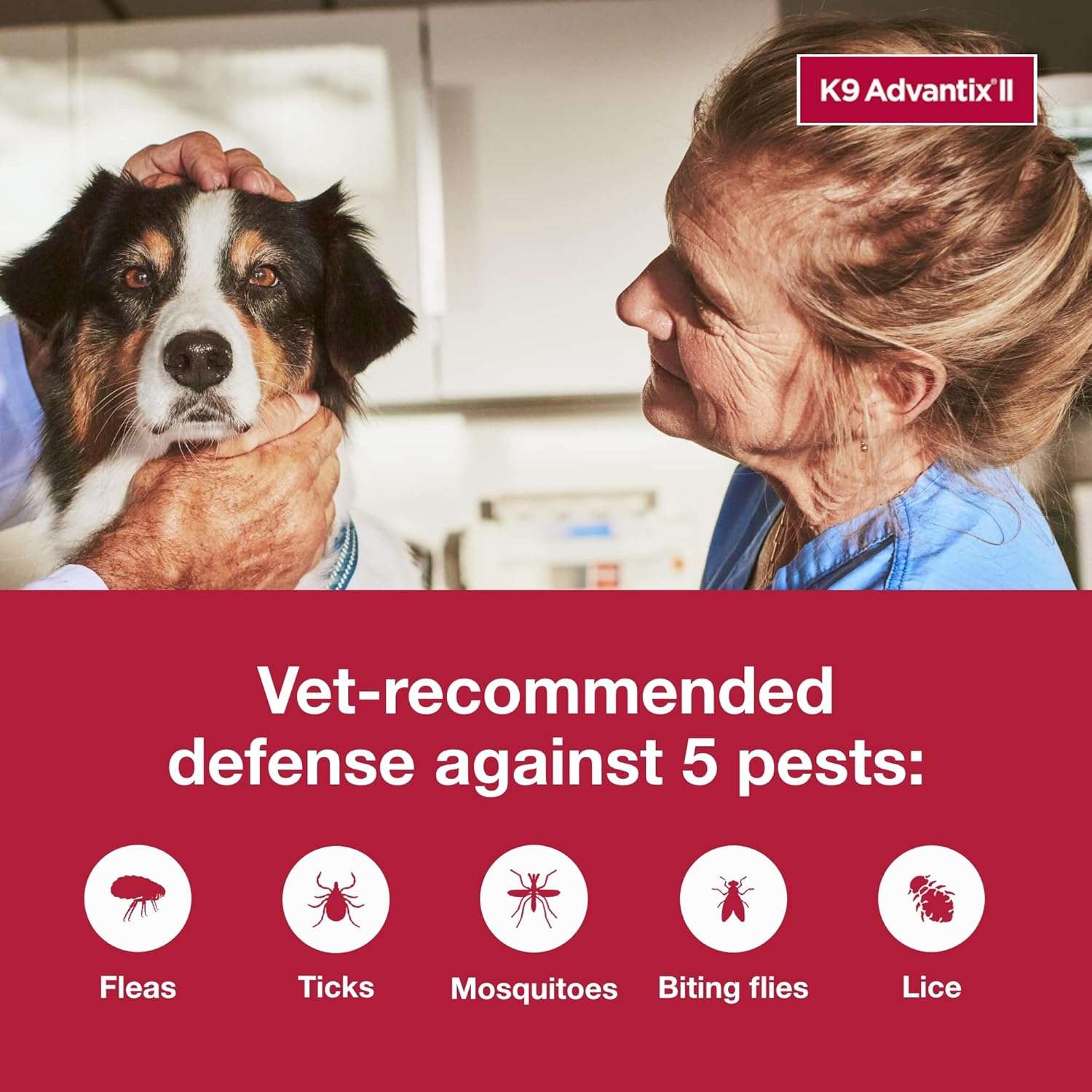 K9 Advantix II Large Dog Vet-Recommended Flea, Tick & Mosquito Treatment & Prevention - Dogs 21 - 55 lbs. - 4-Mo Supply - 5