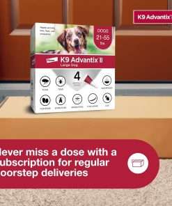 K9 Advantix II Large Dog Vet-Recommended Flea, Tick & Mosquito Treatment & Prevention - Dogs 21 - 55 lbs. - 4-Mo Supply - 8