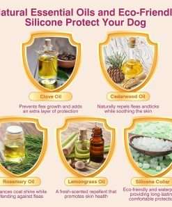 Natural Flea and Tick Collar for Dogs - 4 Pack, 8 Months Long-Lasting Protection, Waterproof, Adjustable Size for Small Medium and Large Dog - 2