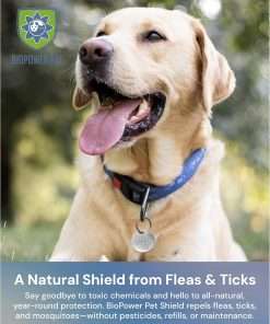 Natural Flea & Tick Repellent Collar Tag for Dogs & Cats – BioPower Pet Shield – Safe for Pets When Used as Directed – Lasts 1 Full Year - Regular Tag - 2