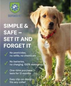 Natural Flea & Tick Repellent Collar Tag for Dogs & Cats – BioPower Pet Shield – Safe for Pets When Used as Directed – Lasts 1 Full Year - Regular Tag - 3
