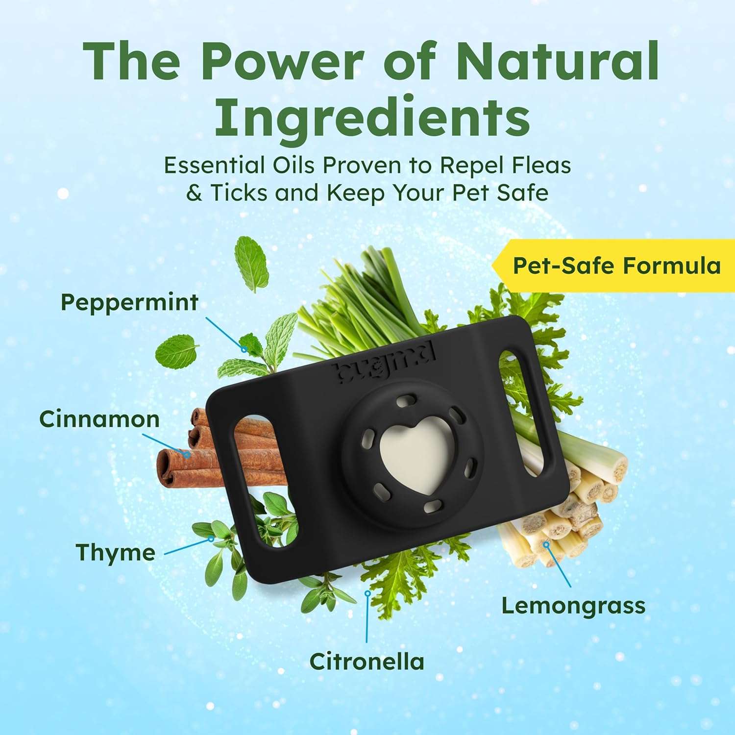 BugMD Paw Guardian Flea and Tick Prevention Pendant for Dogs & Cats with AirTag Holder - Plant-Powered Flea & Tick Control for Dog Collars & Cat Harnesses - Cat and Dog Tag with Air Tag Holder - 3