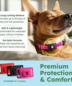 BugMD Paw Guardian Flea and Tick Prevention Pendant for Dogs & Cats with AirTag Holder - Plant-Powered Flea & Tick Control for Dog Collars & Cat Harnesses - Cat and Dog Tag with Air Tag Holder - 4