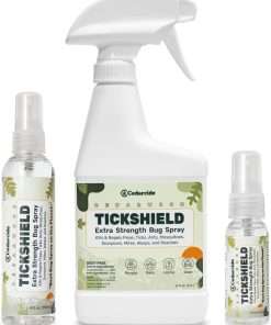 Cedarcide Extra-Strength Tickshield Kit - Deep Woods Cedar Oil Spray Kills & Repels Ticks, Fleas, Chiggers & Mosquitoes - Safe for People & Pets - Natural Essential Oils - Small - 1