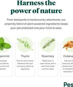 Pestie Flea & Tick Treatment for Pets, Plant-Powered Spray, Repels and Kills Fleas, Ticks and Mosquitos, Safe for Cats and Dogs, Easy Spray-On, Featuring Cedarwood, Peppermint, Thyme, and Rosemary - 4