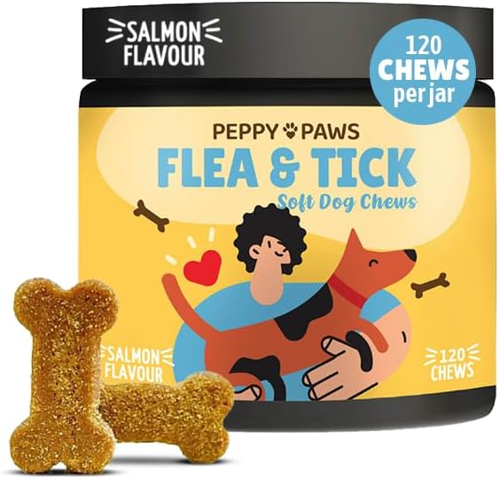 Flea & Tick Support Dog Chews – 120 Soft Bites - Boosts Immunity - Non-GMO - Soy-Free - Dog-Friendly Formula - 1