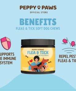 Flea & Tick Support Dog Chews – 120 Soft Bites - Boosts Immunity - Non-GMO - Soy-Free - Dog-Friendly Formula - 3