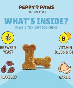 Flea & Tick Support Dog Chews – 120 Soft Bites - Boosts Immunity - Non-GMO - Soy-Free - Dog-Friendly Formula - 4