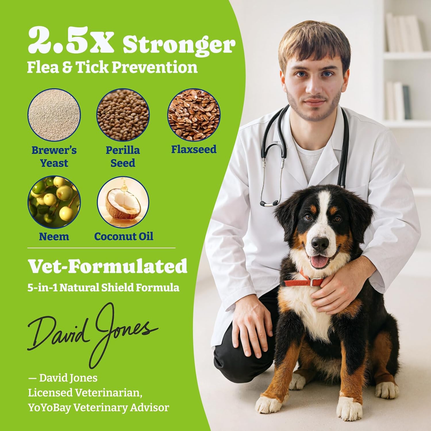 Flea and Tick Prevention for Dogs Chewable - 170 Soft Chews, Duck & Pear Flavor, Beef & Carrot Flavor - 2