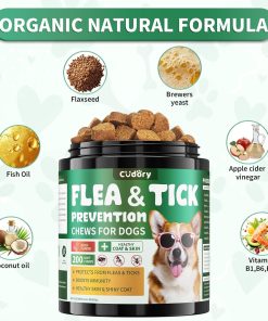 Flea and Tick Prevention for Dogs Chews – 200 Soft Chews, Dog Flea Chewables with Skin & Coat Support – Oral Supplement for All Breeds & Ages – Natural Duck Flavor - 5