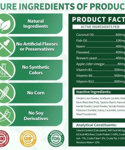 Flea and Tick Prevention for Dogs Chews – 200 Soft Chews, Dog Flea Chewables with Skin & Coat Support – Oral Supplement for All Breeds & Ages – Natural Duck Flavor - 7