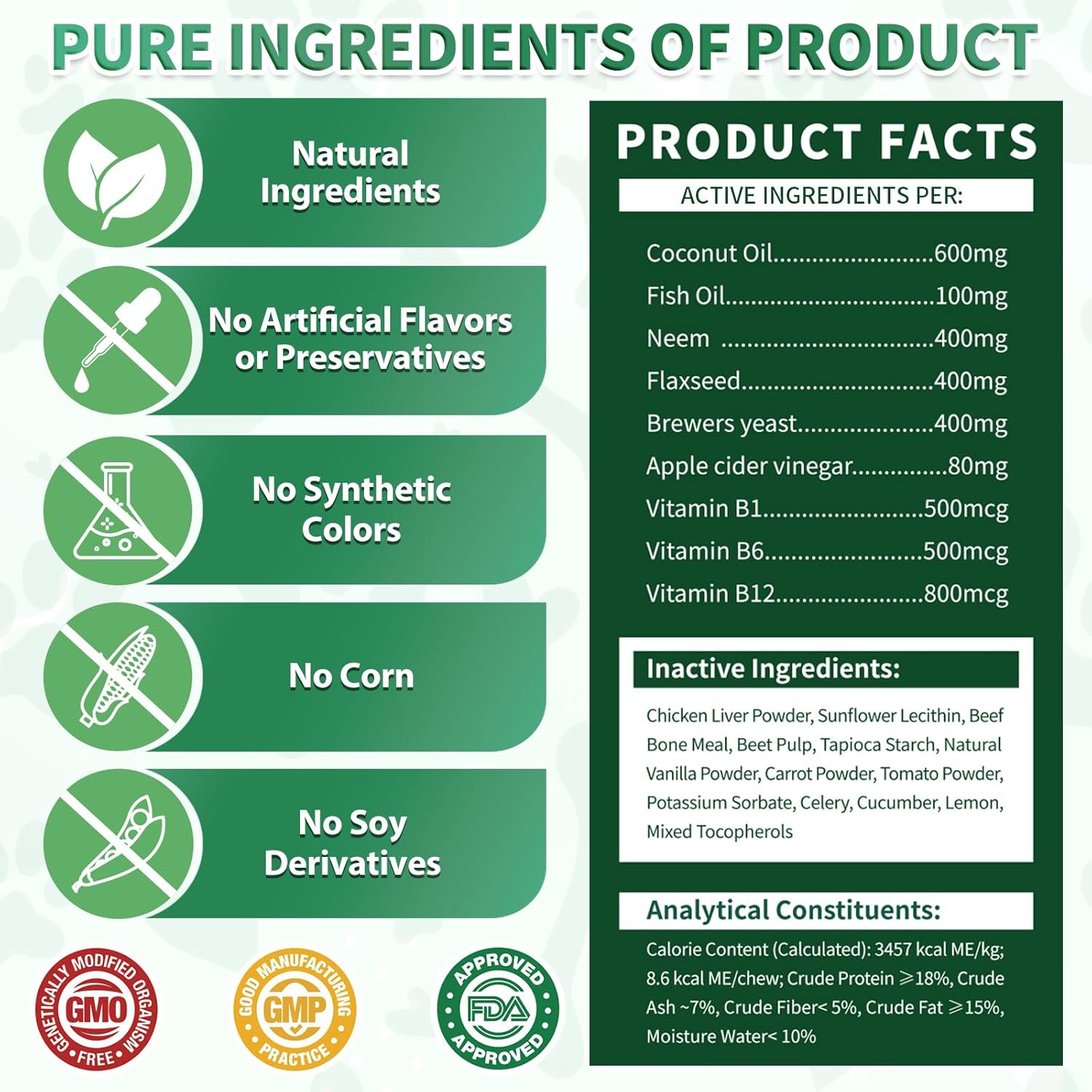 Flea and Tick Prevention for Dogs Chews – 200 Soft Chews, Dog Flea Chewables with Skin & Coat Support – Oral Supplement for All Breeds & Ages – Natural Duck Flavor - 7