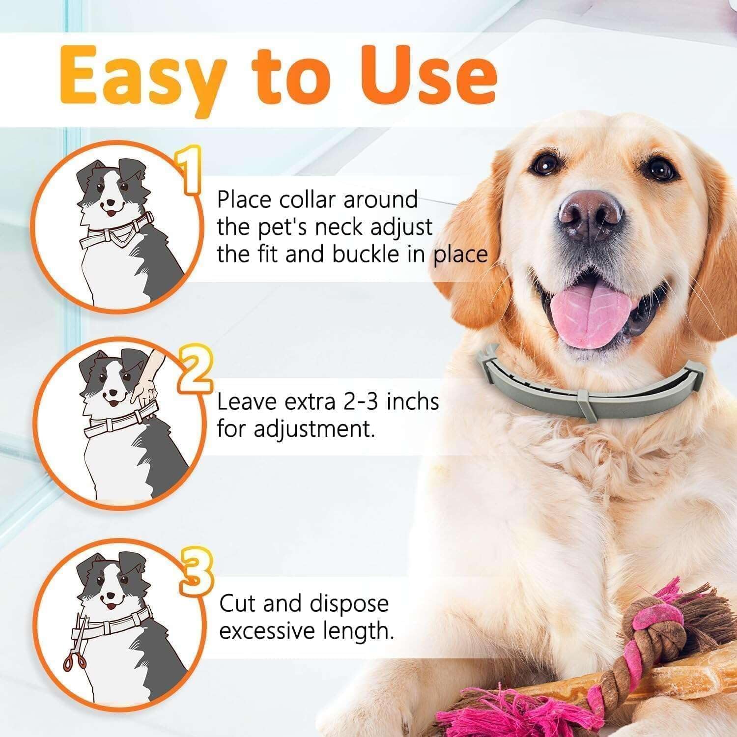 Flea Collars for Dogs, Dog Flea & Tick Control Flea Collar 8 Months Protection, Waterproof Dog Flea Collar, Flea Prevention for Dogs with Comb - 5