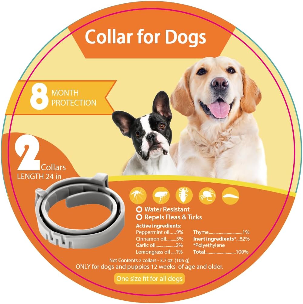 Flea Collars for Dogs, Dog Flea & Tick Control Flea Collar 8 Months Protection, Waterproof Dog Flea Collar, Flea Prevention for Dogs with Comb - 7