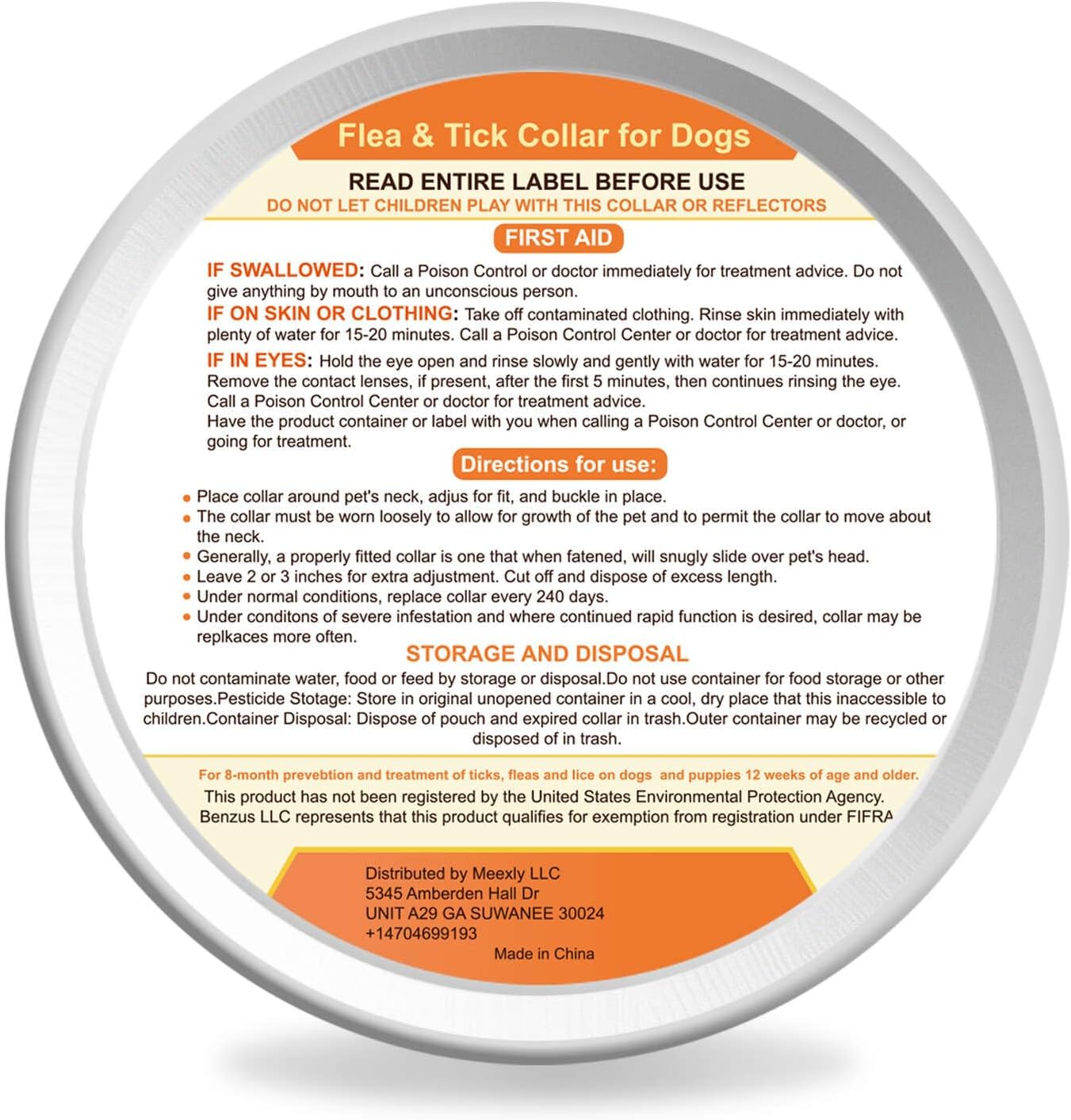 Flea Collars for Dogs, Dog Flea & Tick Control Flea Collar 8 Months Protection, Waterproof Dog Flea Collar, Flea Prevention for Dogs with Comb - 8