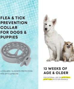 Flea and Tick Prevention Collars for Dogs- Effective Pet Flea Tick Treatment for Dog Collar - Adjustable Natural Flea Tick Collars for Extra Large, Medium, Small Dogs - 3
