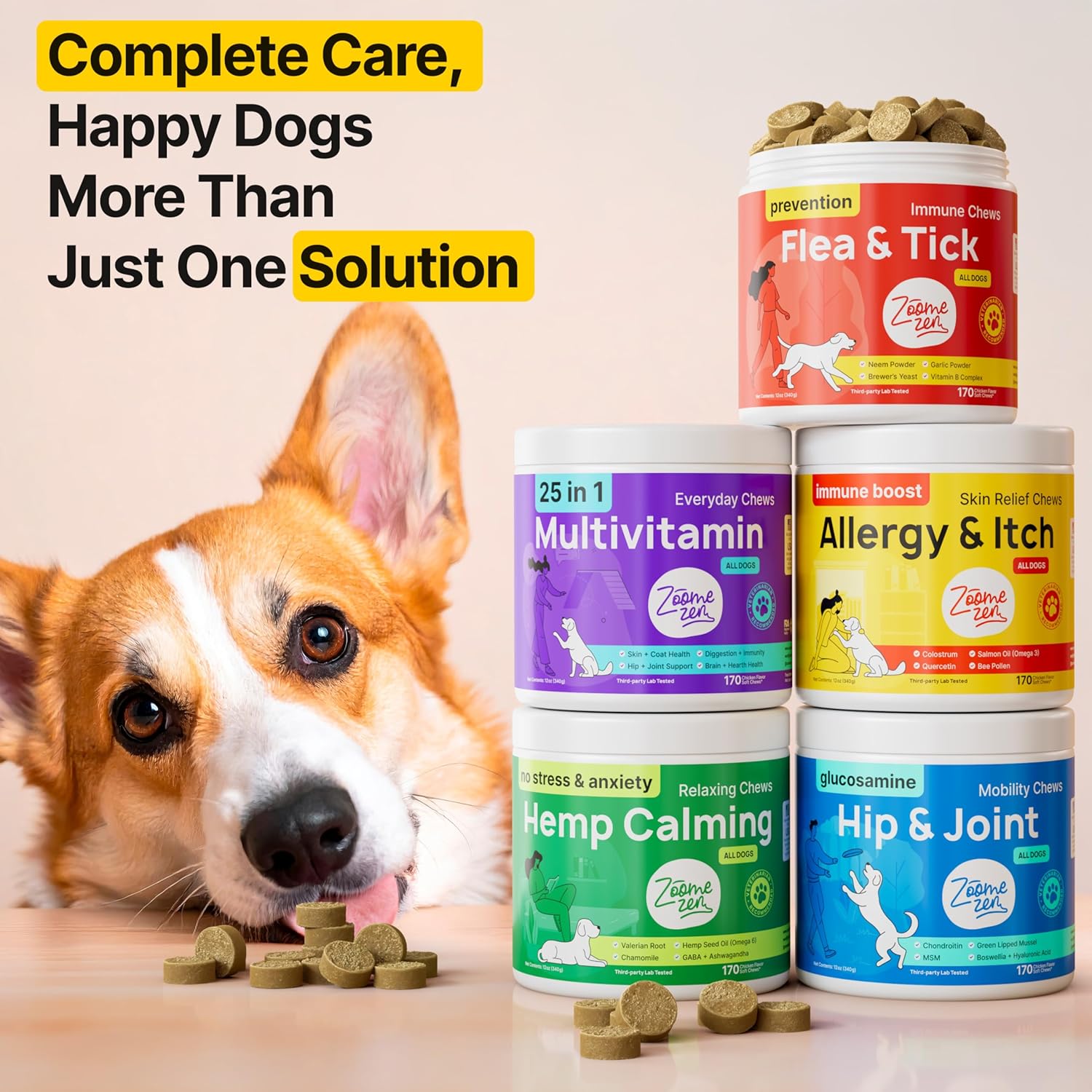 Flea and Tick Prevention for Dogs Chewable – Natural Flea Pills for Dogs, All Breeds & Ages, Chicken Flavor – Dog Flea and Tick Treatment Chewable Supplement – 1 Pack, 170 Count, Made in USA - 8