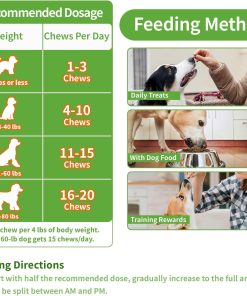 Flea and Tick Prevention for Dogs Chewables, 500 Crunchy & Savory Dog Flea and Tick Treatment with Multivitamins - Support Skin & Coat - Tasty Treats for All Breeds & Ages - Chicken and Krill Flavor - 6