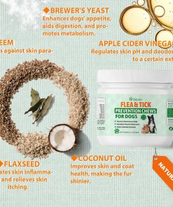 Flea and Tick Prevention for Dogs Chewables, Natural Dog Flea and Tick Treatment Chewable Supplement, Liver Flavor - 4