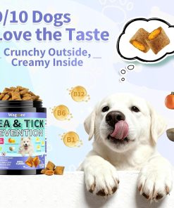 Flea and Tick Prevention for Dogs Chewables – 500 Crunchy & Creamy Tasty Chews, Natural Dog Flea and Tick Treatment Chewable, Oral Flea Chews Supplement for Dogs Puppies, All Breeds & Ages, Chicken - 2