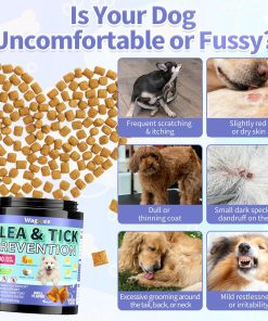 Flea and Tick Prevention for Dogs Chewables – 500 Crunchy & Creamy Tasty Chews, Natural Dog Flea and Tick Treatment Chewable, Oral Flea Chews Supplement for Dogs Puppies, All Breeds & Ages, Chicken - 5
