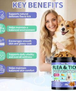 Flea and Tick Prevention for Dogs Chewables – 500 Crunchy & Creamy Tasty Chews, Natural Dog Flea and Tick Treatment Chewable, Oral Flea Chews Supplement for Dogs Puppies, All Breeds & Ages, Chicken - 6